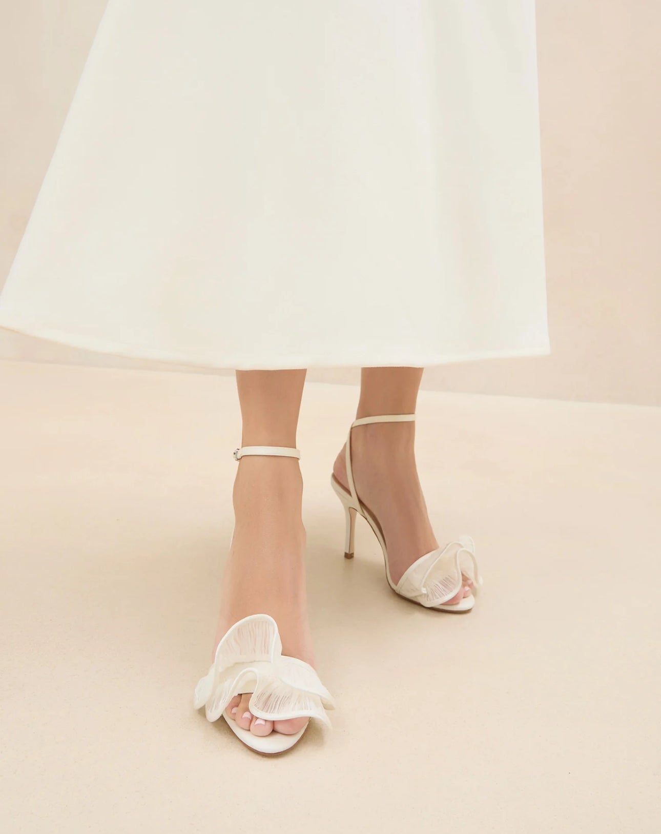 Loeffler Randall Estella Ruffle Heeled Sandal - Pearl