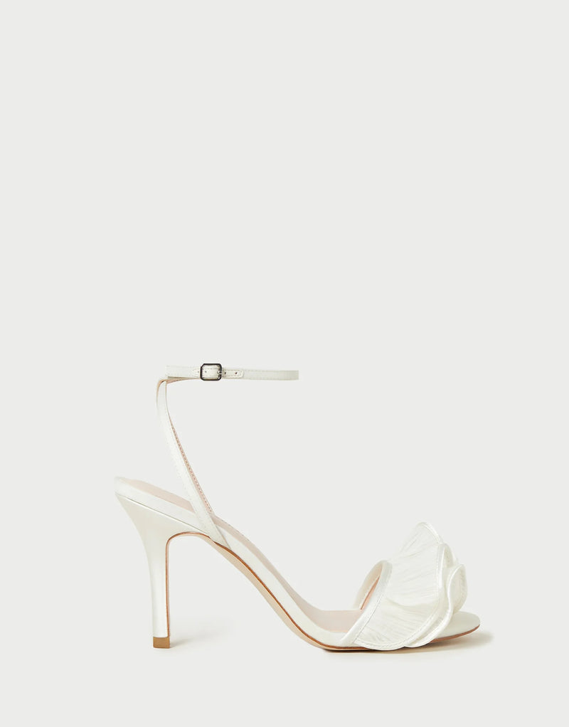 Loeffler Randall Estella Ruffle Heeled Sandal - Pearl