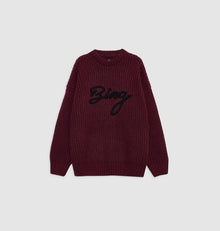 Anine Bing Sydney Crew Sweater Signature - Zinfandel