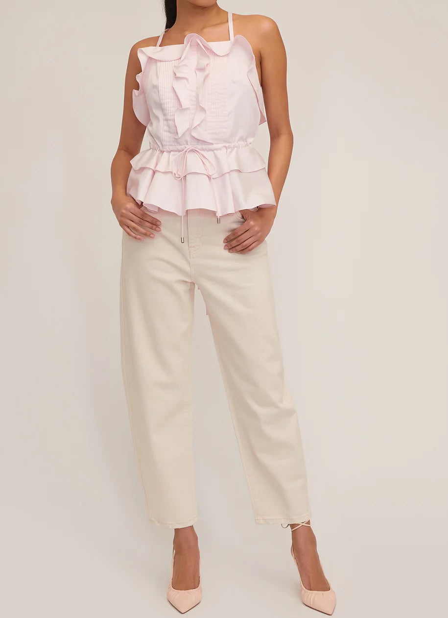 Marissa Webb Bex Ruffle Apron Top - Soft Pink