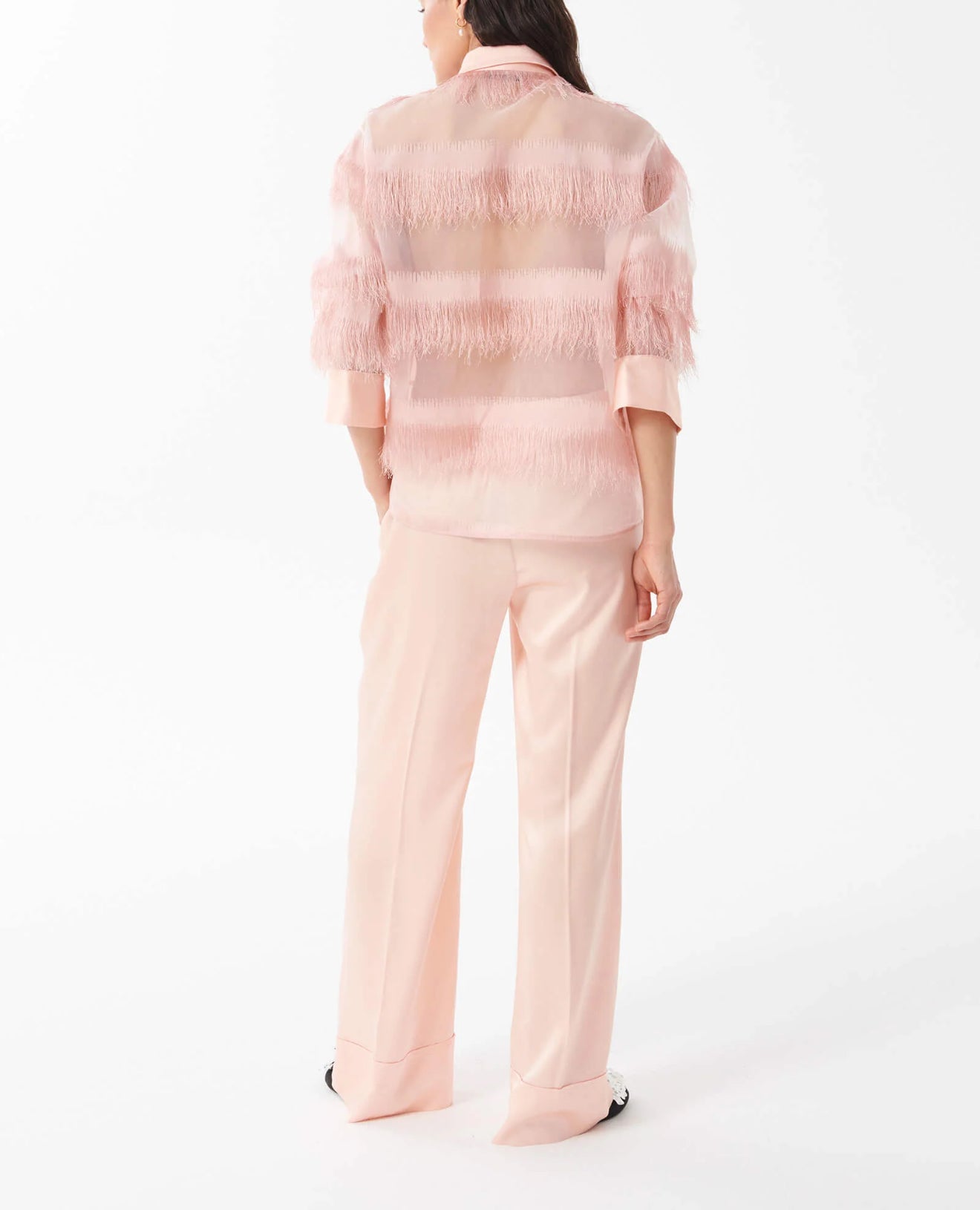Beatrice .b Semi-Transparent Shirt W/Fringes - Arizona Sunrise