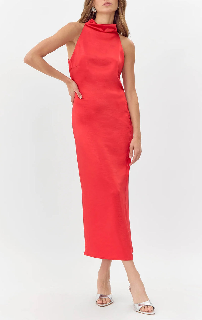 Greylin Brayeln Mock Neck Dress - Red