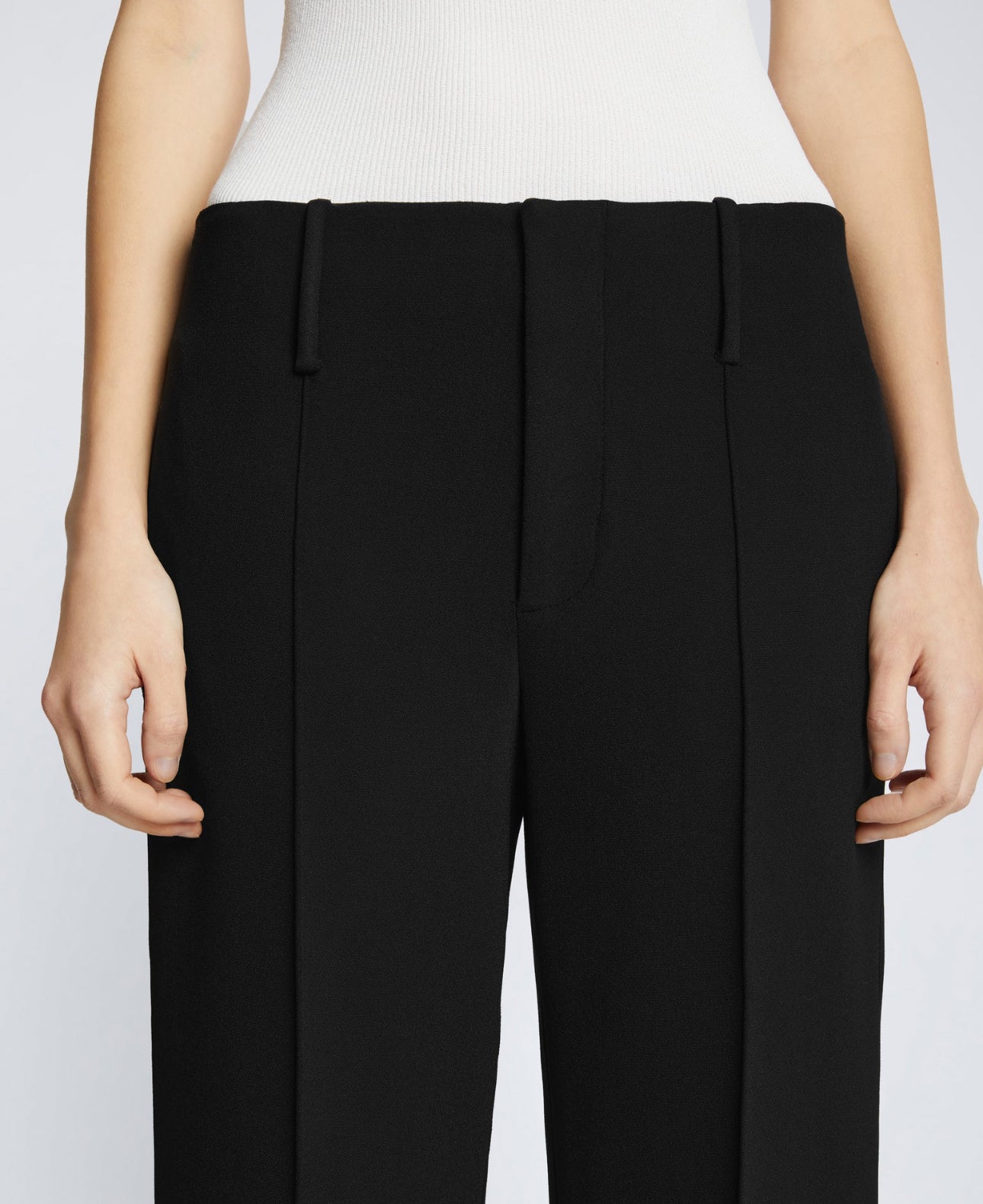 Proenza Schouler Bi-Stretch Crepe Cropped Pants - Black