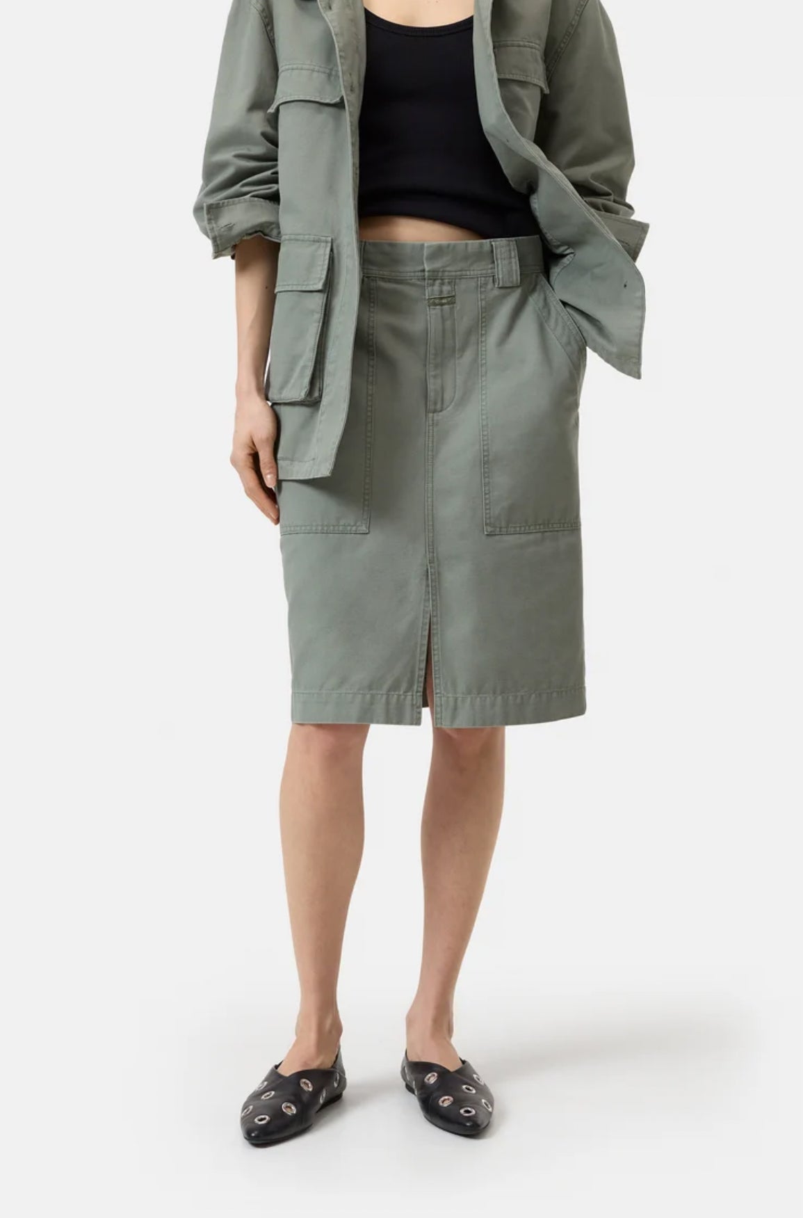 Closed Utility Skirt - Faded Green