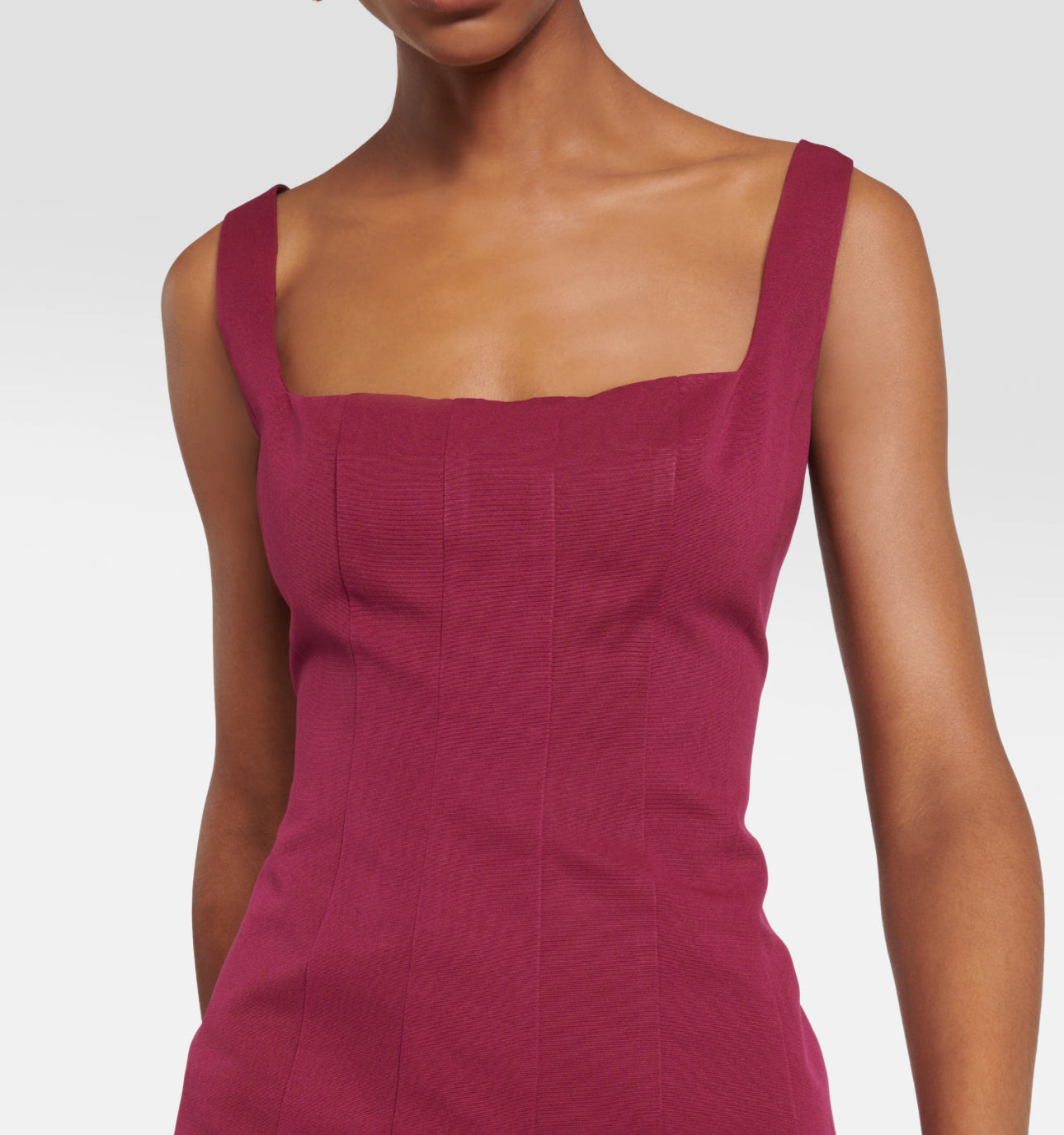 STAUD Portrait Dress - Burgandy