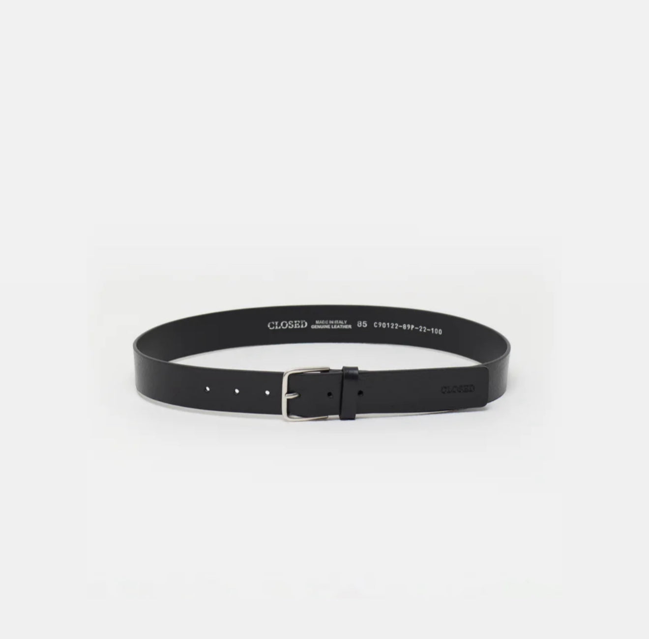 Closed Leather Belt - Black