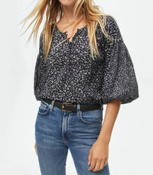 Michael Stars Alexa Floral Top - Black Combo