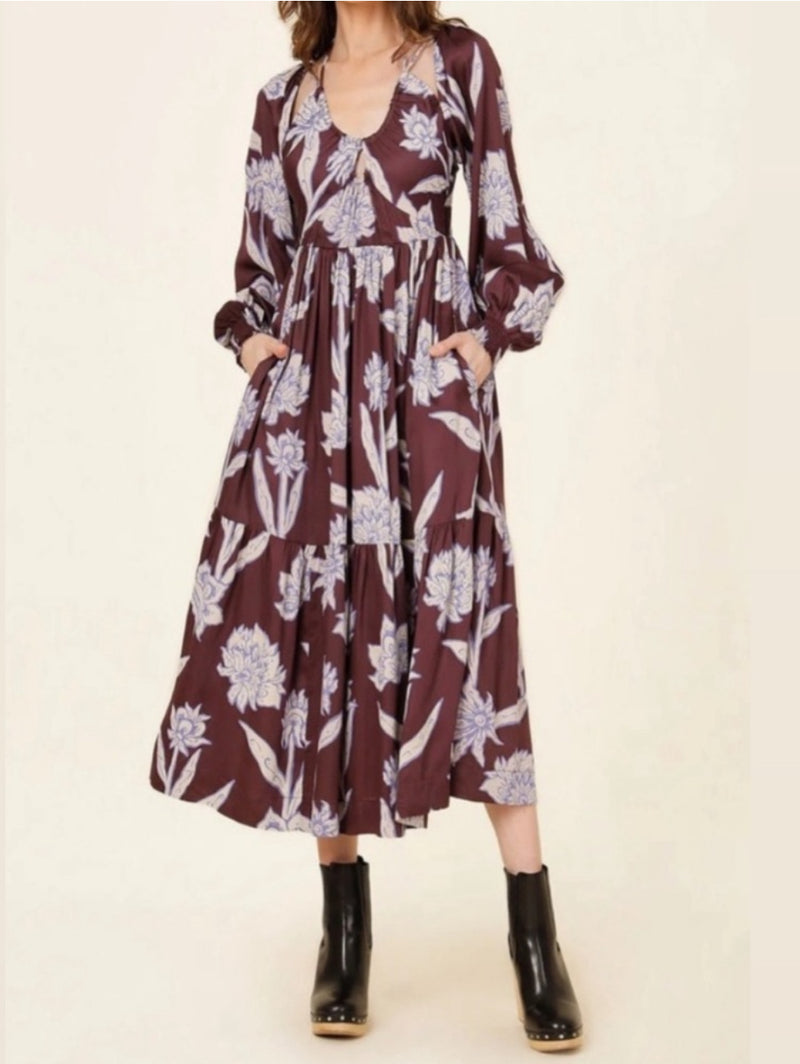 Omika Ravenna Midi Dress - Maira Bordeux