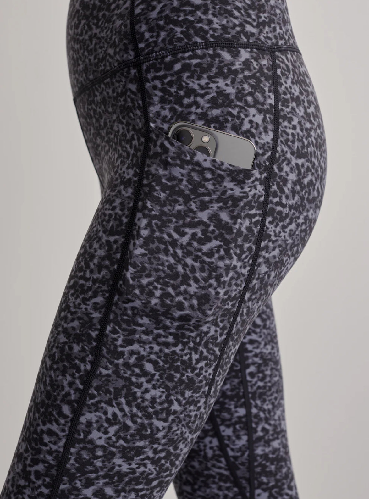 Varley Let's Go Running Legging - Ebony Blue Cheetah