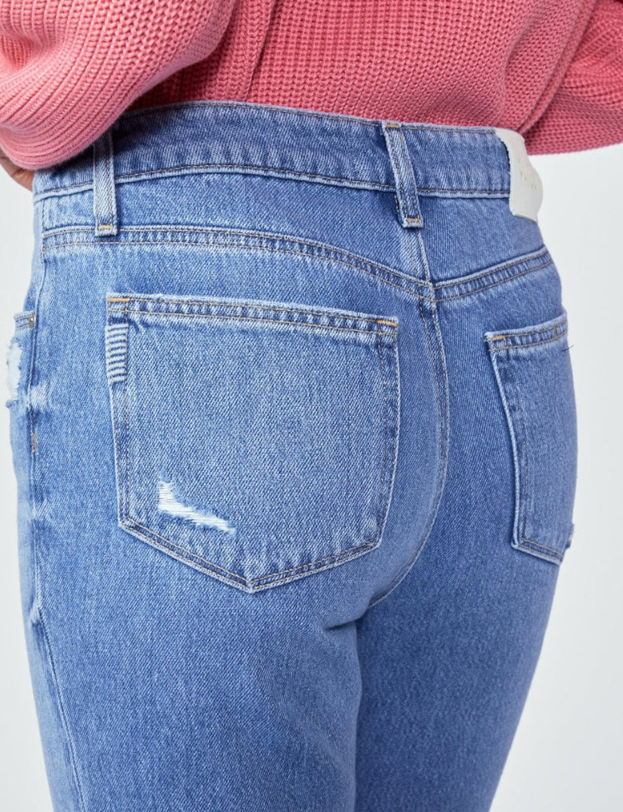 Paige Noella Straight 30” - Bodacious Distressed w Chill Hem