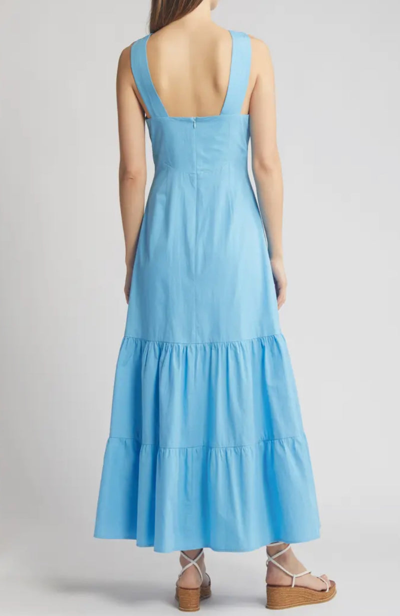 Du Paradis Rio Tiered Sleeveless Dress - Horizon Blue