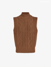 Varley Joilette Roll Neck Vest - Caramel Pecan