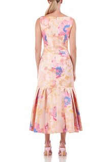 Kay Unger Fiora Tea Length Dress - Tangerine