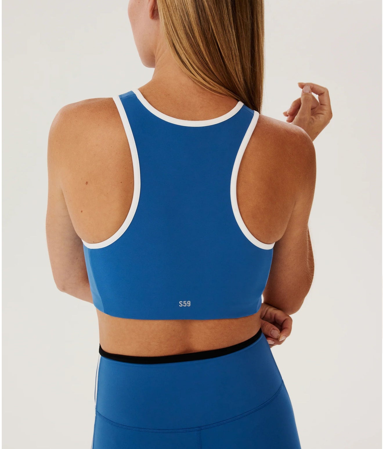 Splits59 Blake Rigor Bra - Stone Blue/White