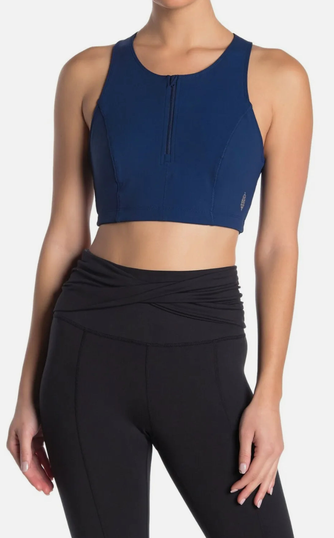 Free People FP Movement Delta Zip Sports Bra - Navy