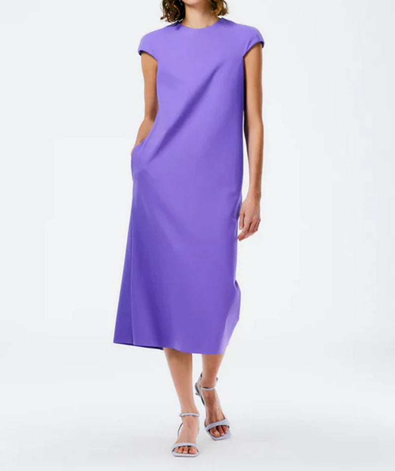 Tibi Compact Ultra Stretch Knit Lean Sleeveless Dress - Violet