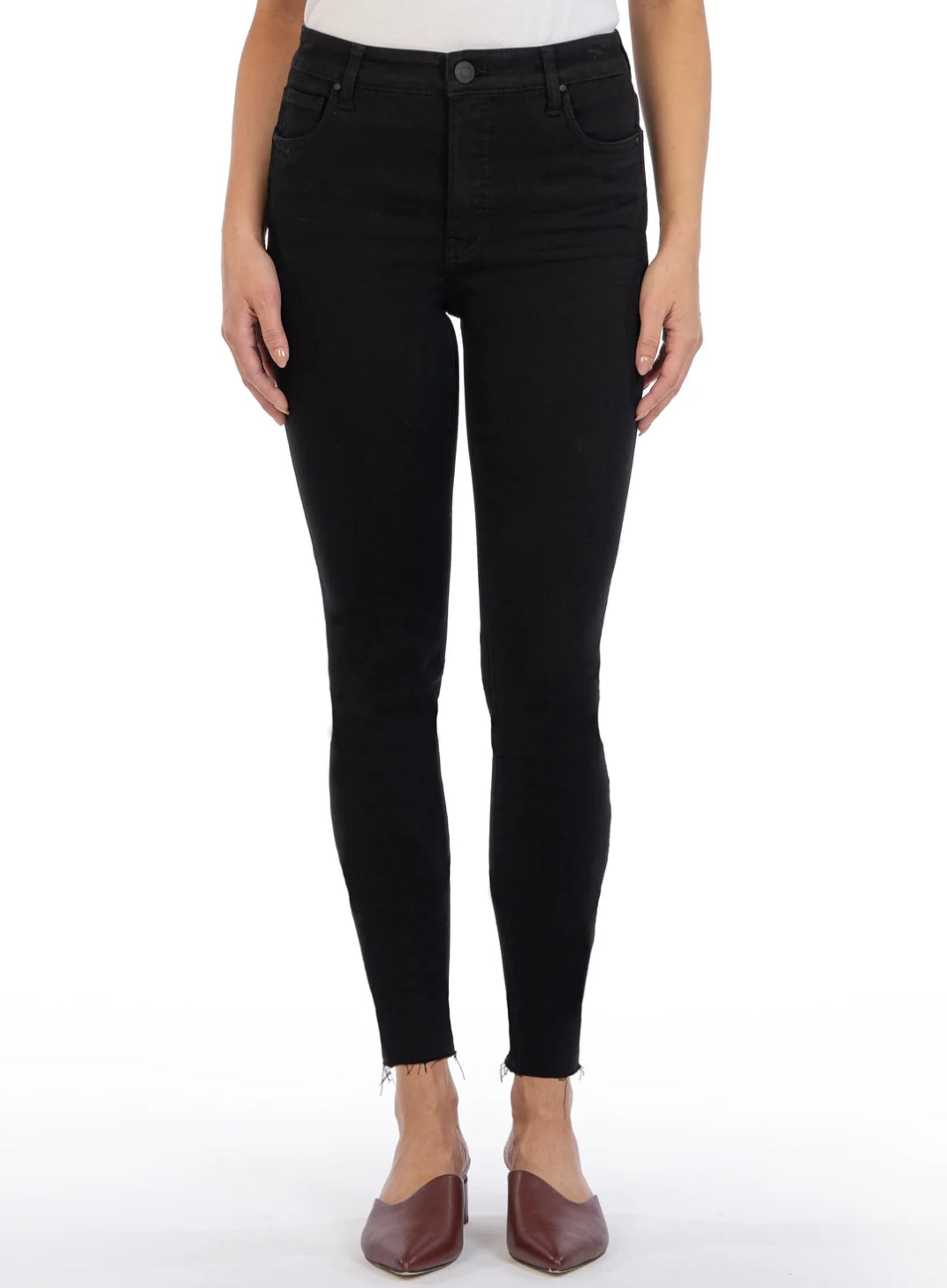 KUT from the Kloth High Rise Connie Fab Ab Ankle Skinny - Black