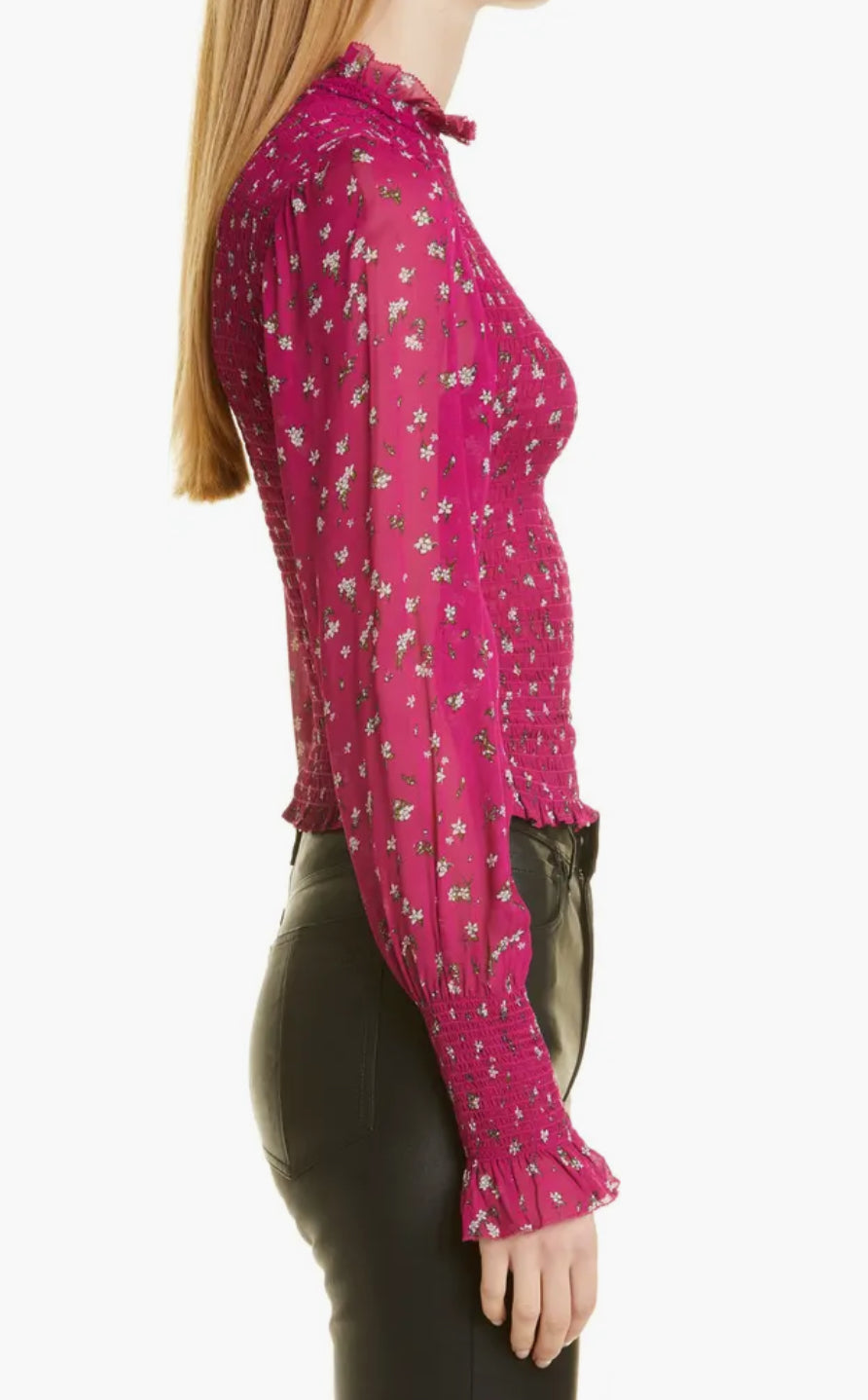 rag & bone Kayden Floral Smocked Bodice Blouse