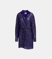 Essentiel Antwerp Entire Sequin Dress - Indigo/Night Reflection