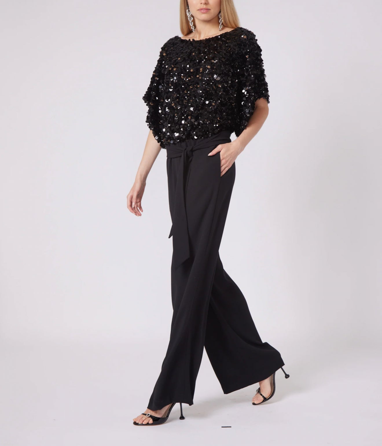 Gilner Farrar Walker Jumpsuit - Black Paillets