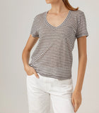 sundays Stripe Linen Jerri Tee - Mono Luxe Stripe