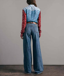 rag & bone Wyatt Patchwork Shirt - Dark Blue Floral