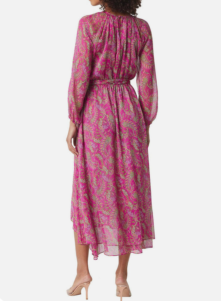 MISA Los Angeles Leila Dress - Fuschia Paisley