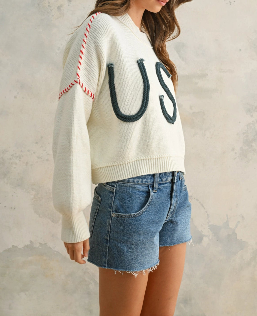 Miou Muse USA Forever Sweater - Off White