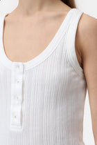 Closed Half Placket Tank - Ivory