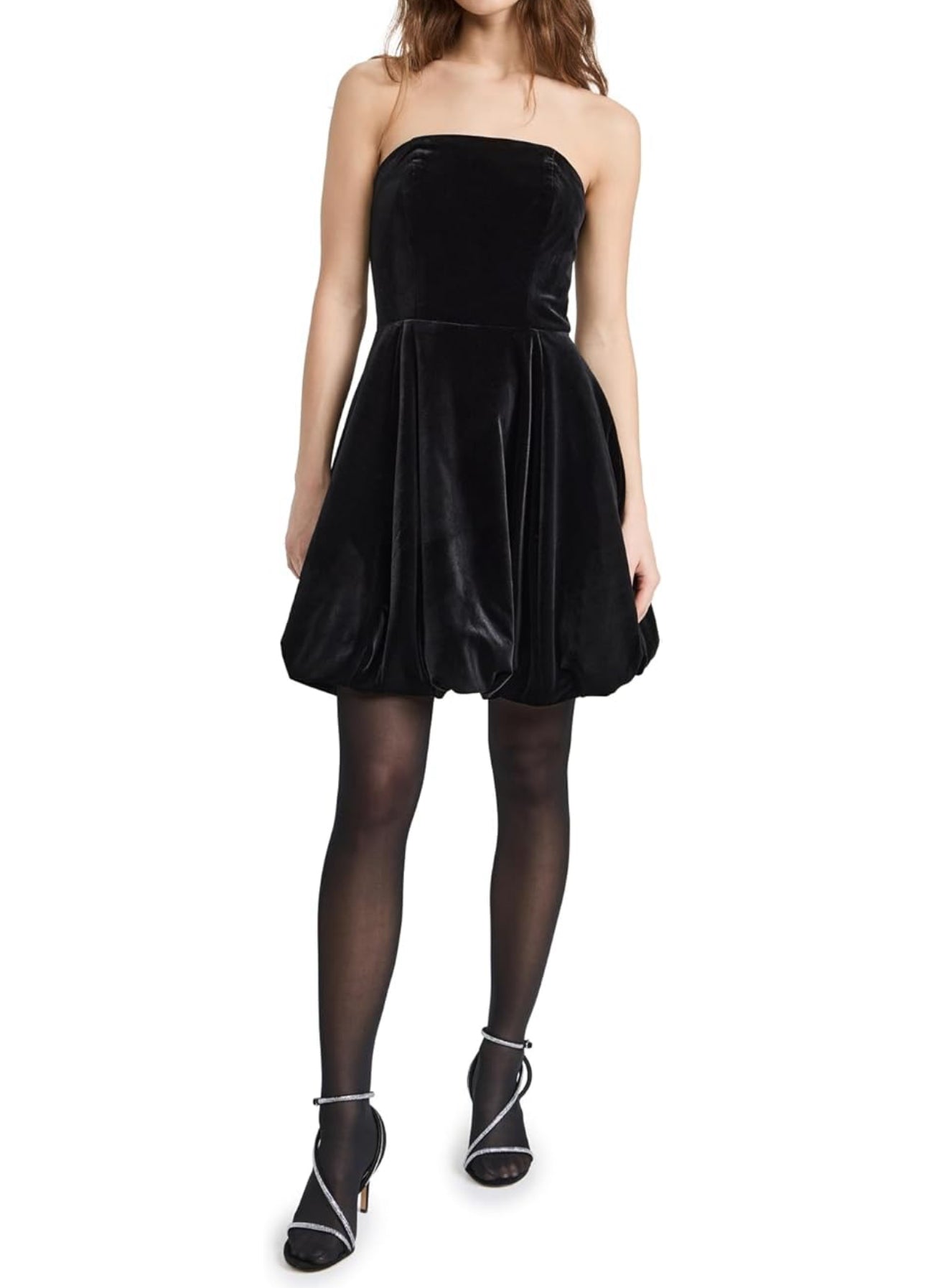 Shoshanna Lunar Stretch Velvet Minidress - Jet Black