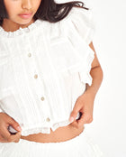 LoveShackFancy Nora Heritage Top - Antique White