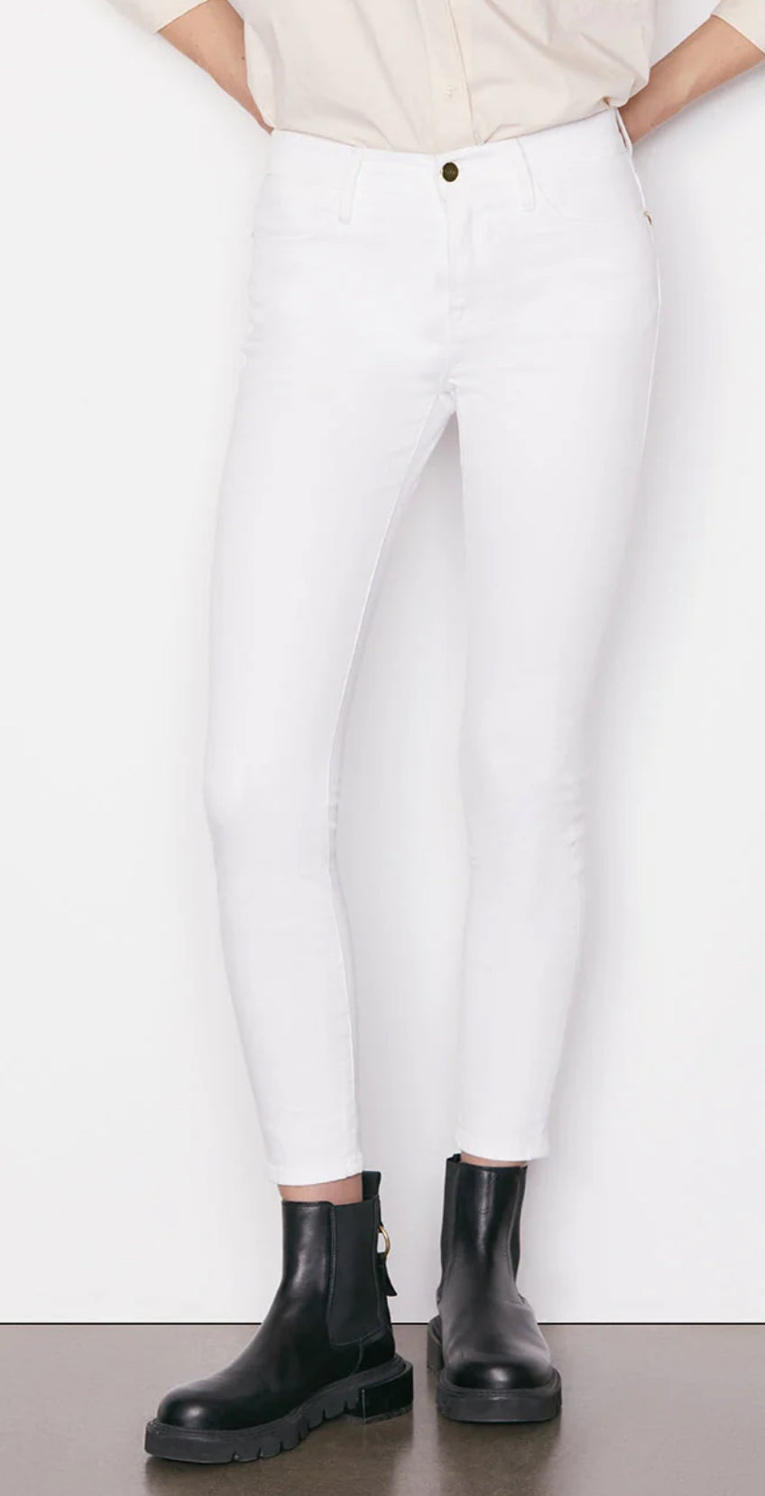 Frame Le High Skinny - Blanc