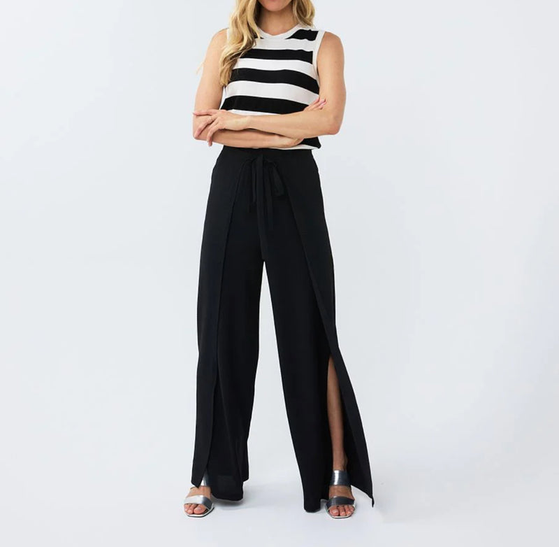 Esqualo Crinkle Overlap Trousers - Black