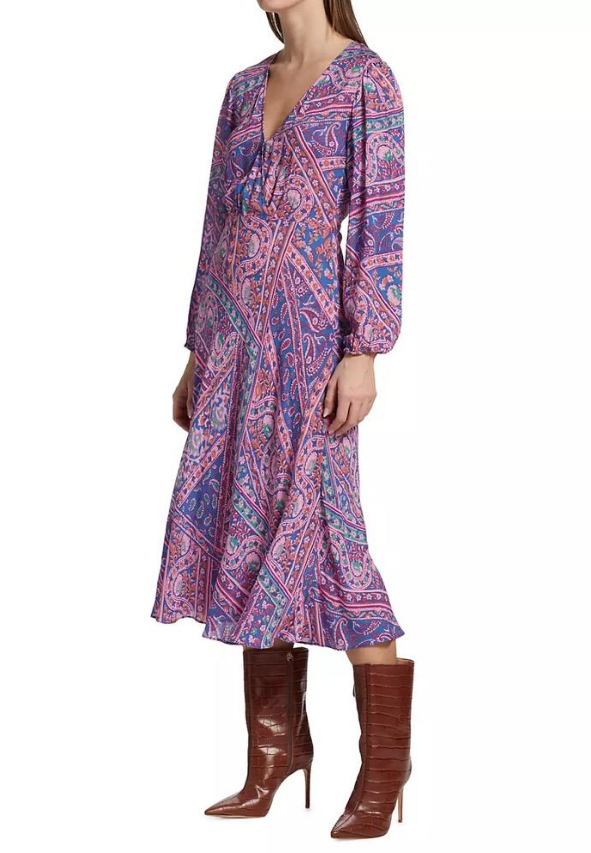 ba&sh Franky Paisley Dress - Blue Multi