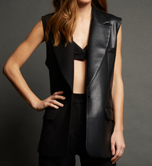 NONchalant Label Vivian Leather Vest - Black