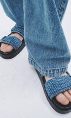 rag & bone Geo Platform Slide - Denim