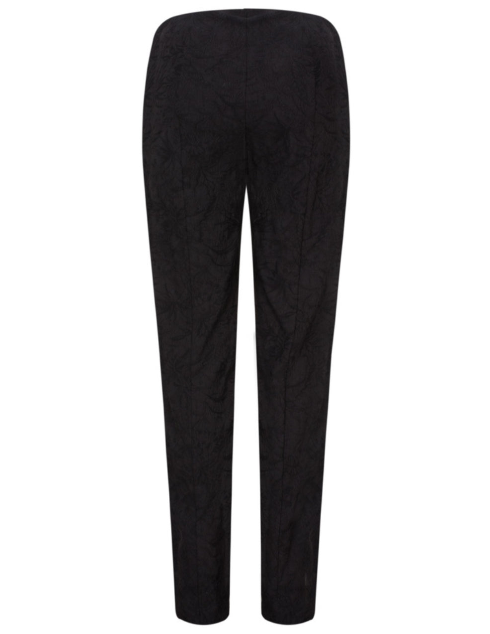 ROBELL Marie Flower Jacquard Slim Fit Trouser - Black