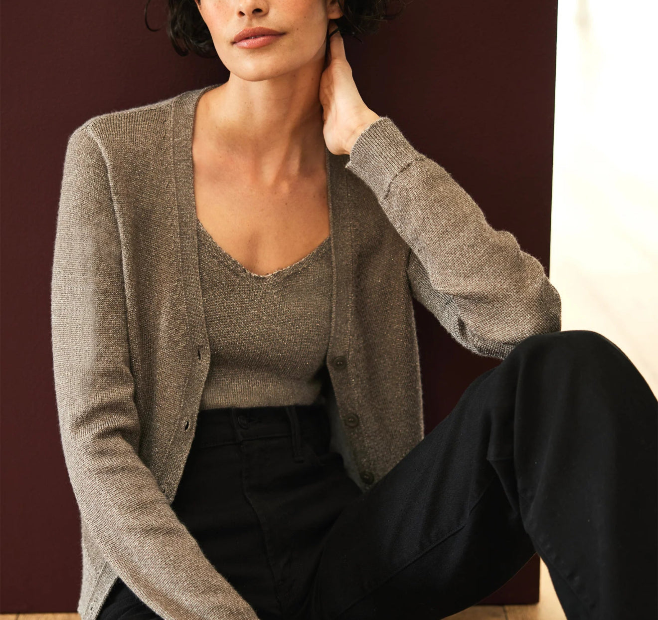 Michael Stars Ruiz Metallic Cardigan - Pewter