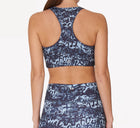 Thrive Société Print V-Neck Racer Back Bra - Abstract Storm
