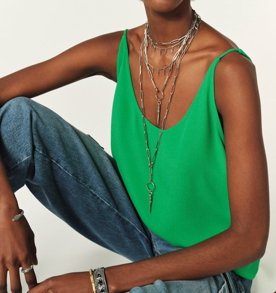 ba&sh Figue Strappy Top - Green