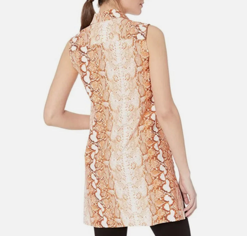 Lysse Button Down Sleeveless Tunic - Copper Snake