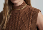 Varley Joilette Roll Neck Vest - Caramel Pecan