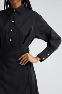 Proenza Schouler Olympia Long Sleeve Washed Habotai Shirtdress