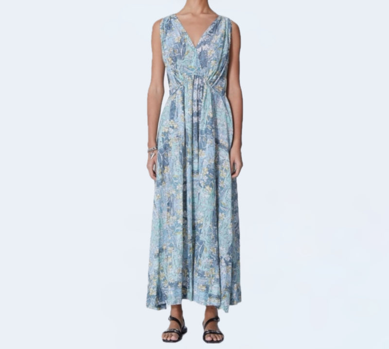 Maria Cher Zapala Maren Long Dress - Mix 3 Blue