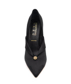 Something Bleu Selah Pointed Toe Pump - Black Satin