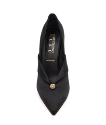 Something Bleu Selah Pointed Toe Pump - Black Satin