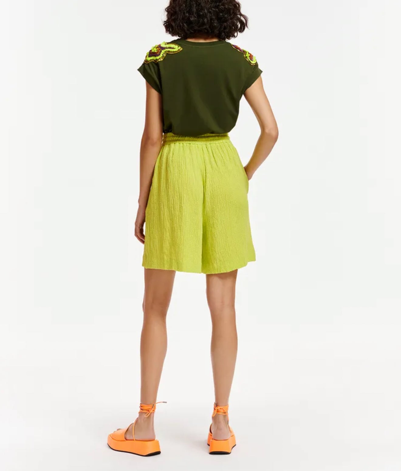 Essentiel Antwerp Seersucker Shorts -  Lime Green