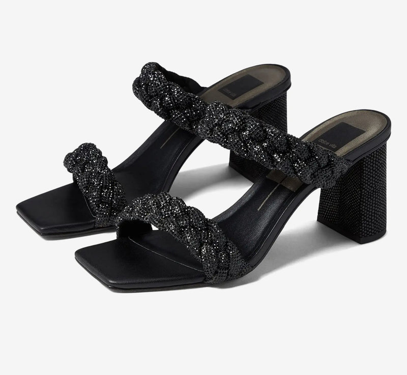 Dolce Vita Paily Rhinestone Sandals - Black