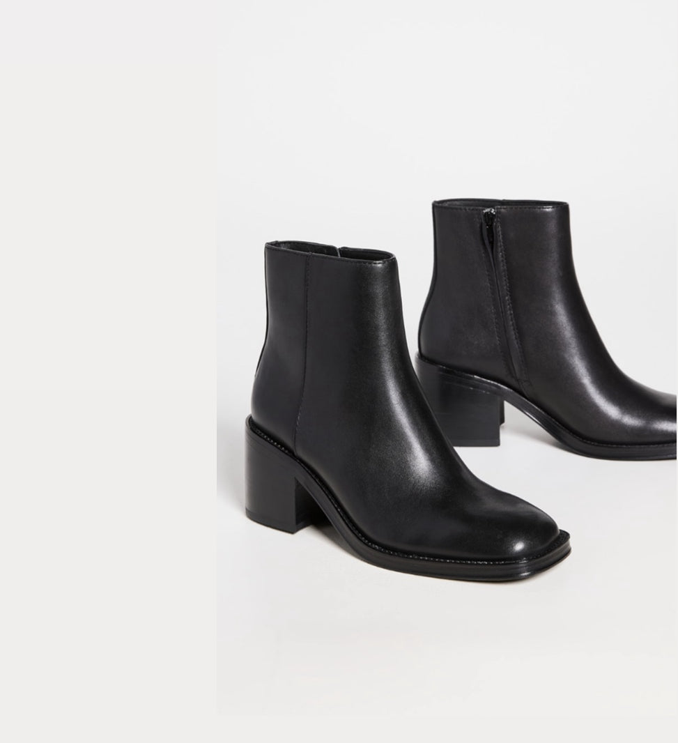 Loeffler Randall Blakely Square Toe Mid Heel Boot - Black