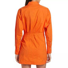 En Saison Pleated Shirt Dress - Tangerine